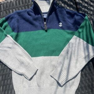 Izod Kids Blue, Green, and Gray Color Block Vest